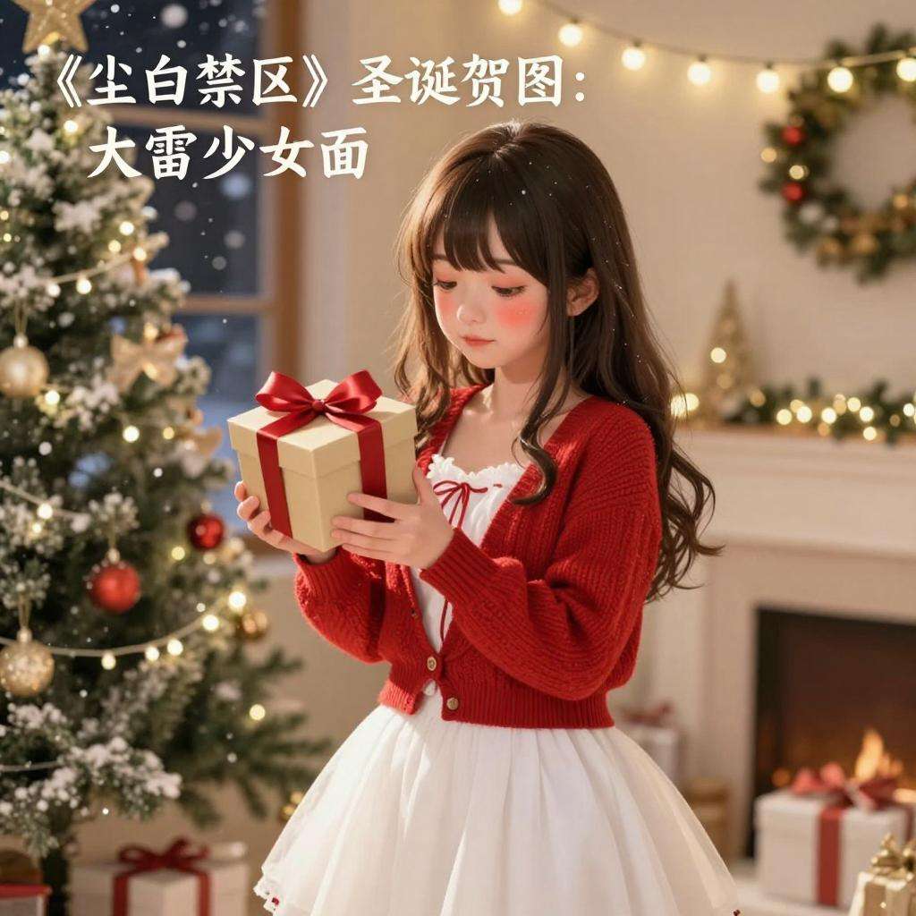 《尘白禁区》圣诞贺图：大雷少女面红娇羞献